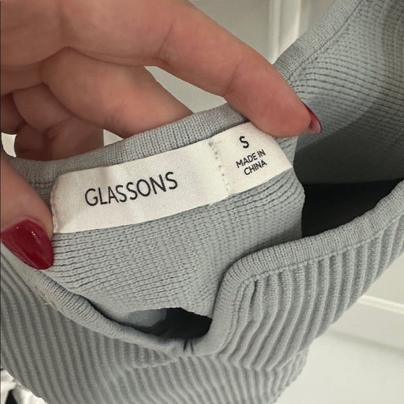 GLASSONS Gray Ribbed Crop Top 🩶 - Picture 3 of 3